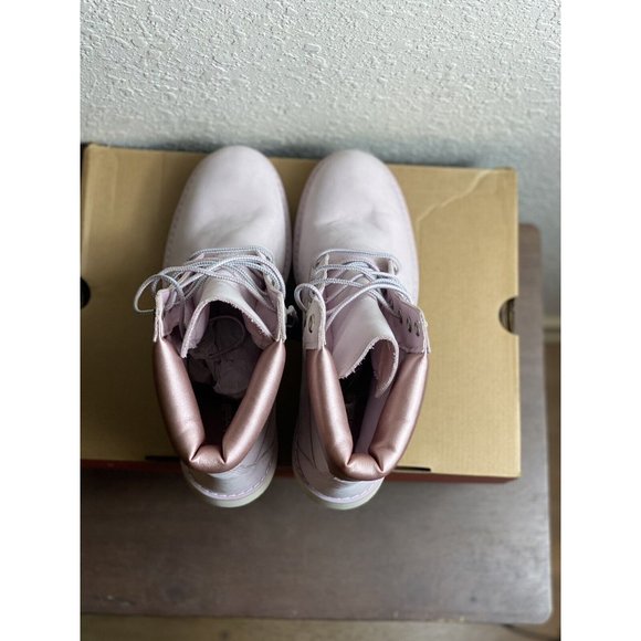 Timberland Women's 6" Premium Boot Light Pink/Metallic Collar Sz.‎ 9.5 - No Box - Picture 5 of 6